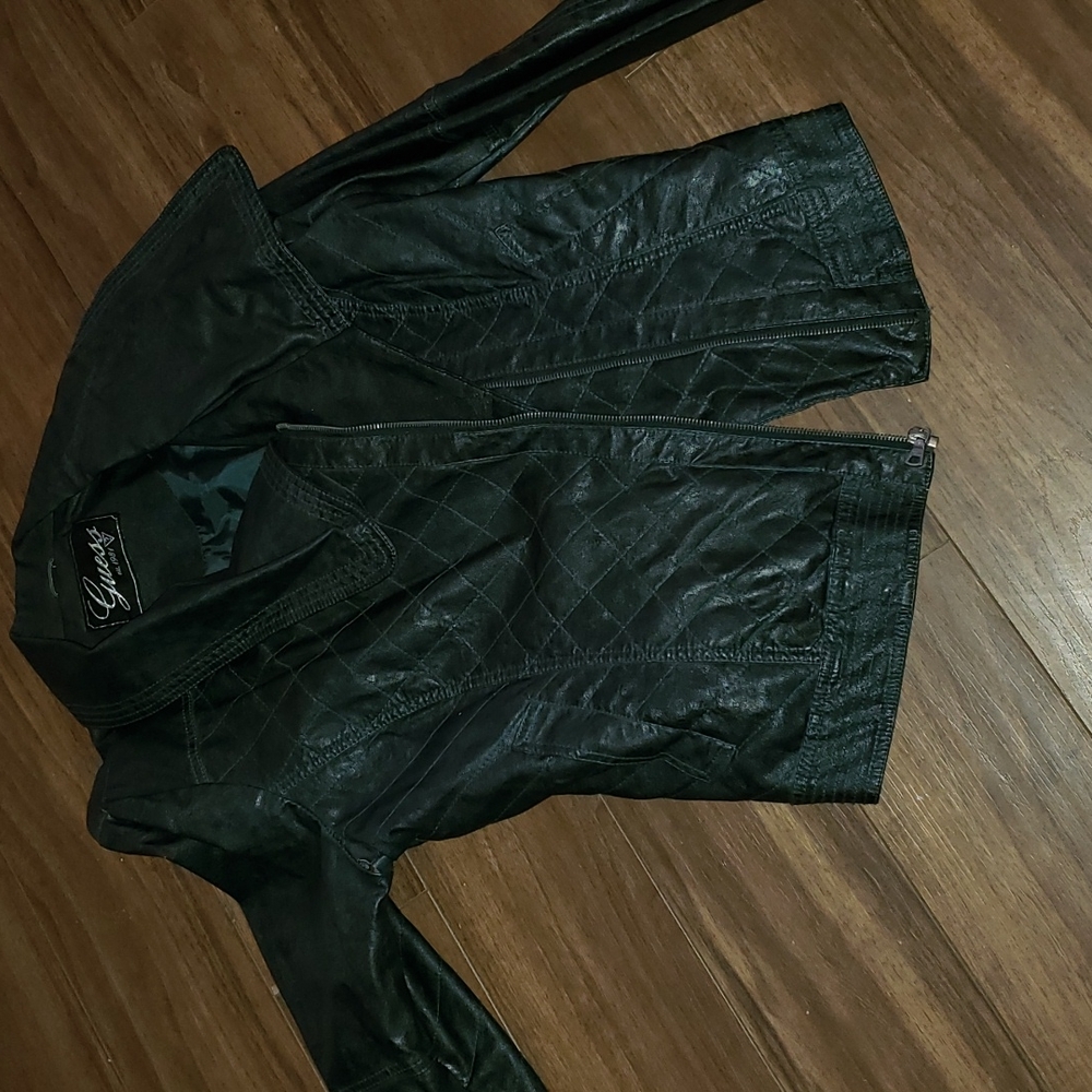 Guess Leather Cowl neck Jacket (jacket has small rip under arm)